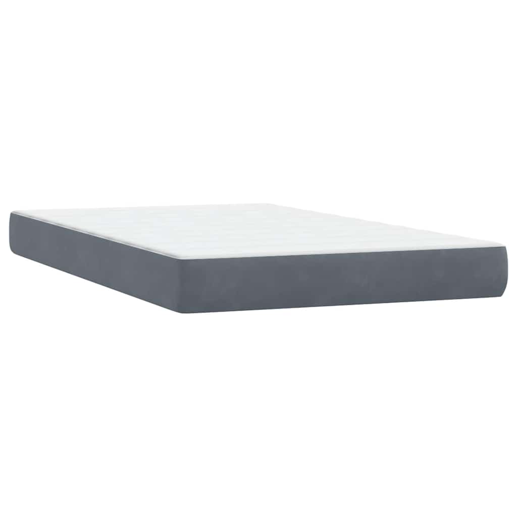 Box Spring krevet s madracem tamno sivi 120x220 cm baršun