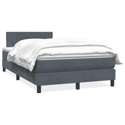 Box Spring krevet s madracem tamno sivi 120x220 cm baršun