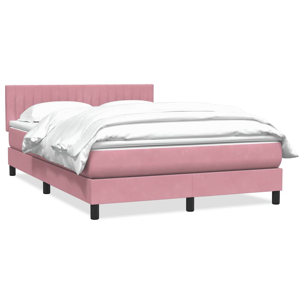 Box Spring krevet s madracem ružičasti 140x220 cm baršun