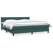 Box Spring krevet s madracem tamno zeleni 180x220 cm baršun