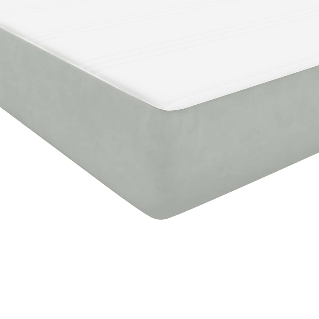 Box Spring krevet s madracem svijetlo sivi 80x210 cm baršun