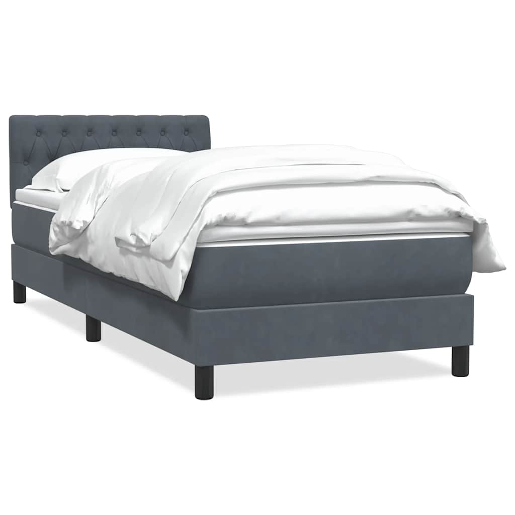 Box Spring krevet s madracem tamno sivi 80x210 cm baršun