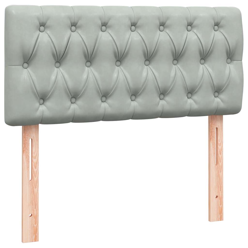 Box Spring krevet s madracem svijetlo sivi 90x210 cm baršun