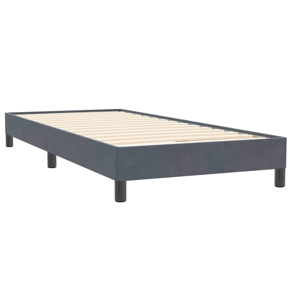Box spring krevet s madracem tamnosivi 80 x 220 cm baršunasti