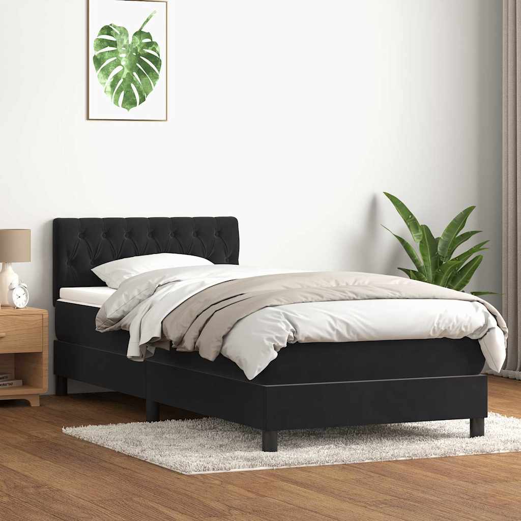 Box spring krevet s madracem crni 80 x 220 cm baršunasti