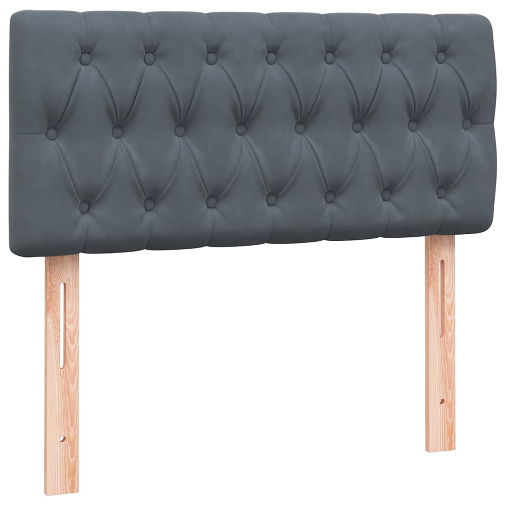 Box spring krevet s madracem tamnosivi 90x220 cm baršunasti