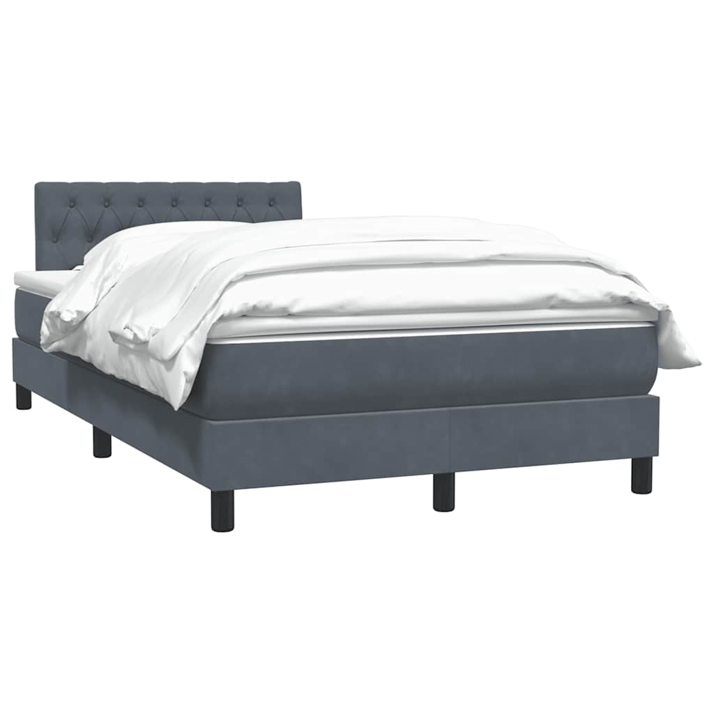 Box Spring krevet s madracem tamno sivi 120x220 cm baršun