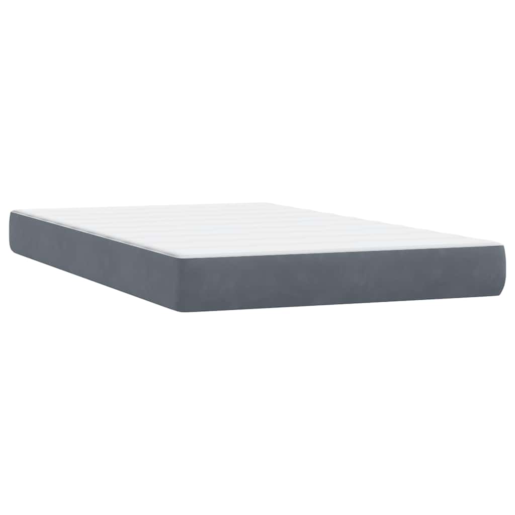 Box Spring krevet s madracem tamno sivi 120x220 cm baršun