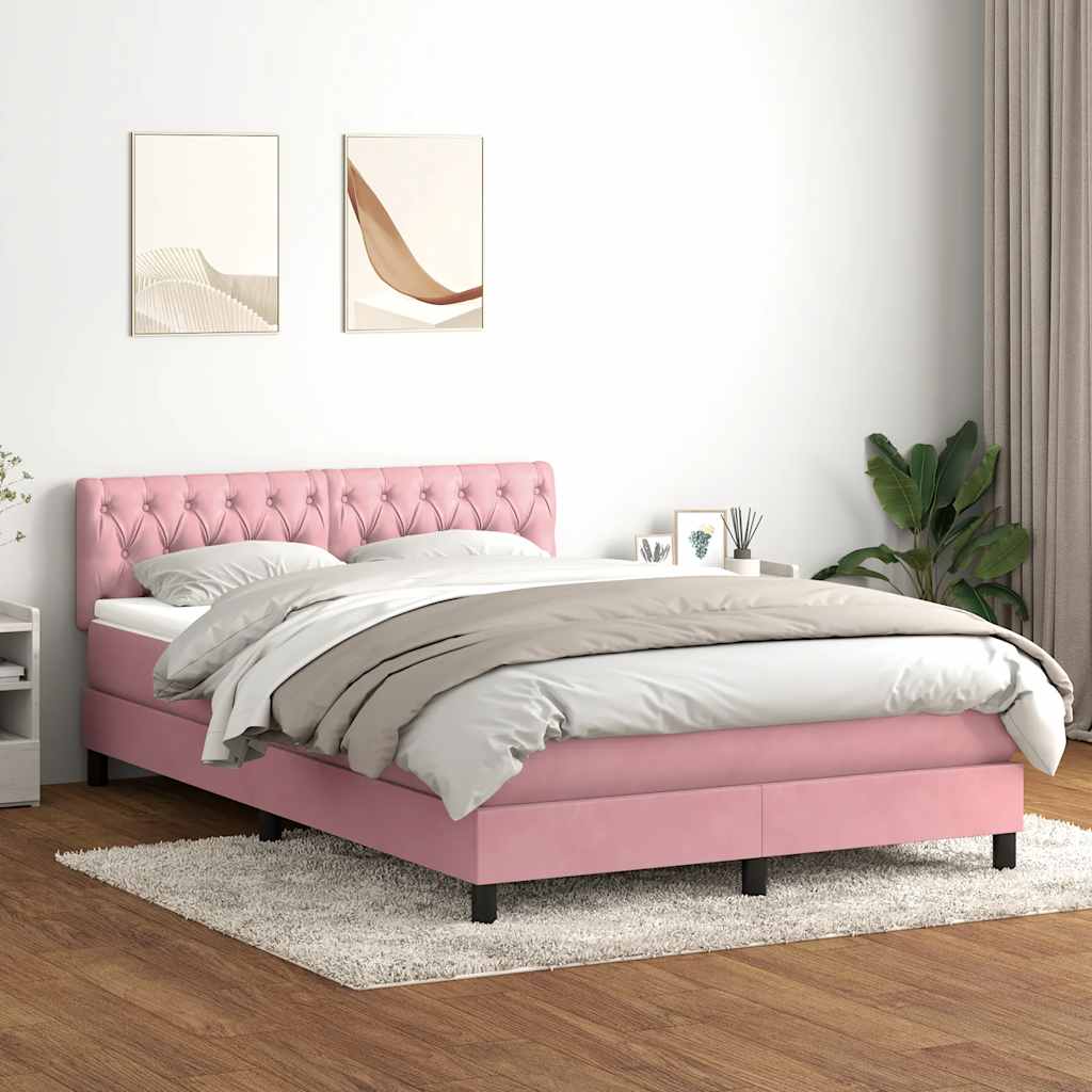 Box Spring krevet s madracem ružičasti 160x220 cm baršun