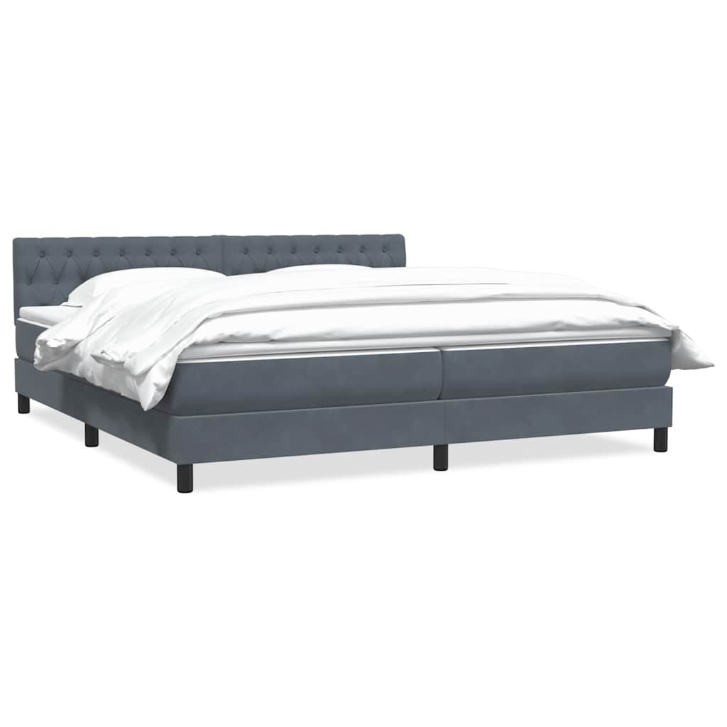 Box spring krevet s madracem tamnosivi 180x220 cm baršunasti
