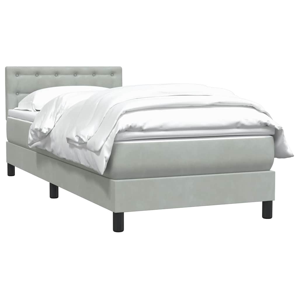 Box Spring krevet s madracem svijetlo sivi 80x210 cm baršun