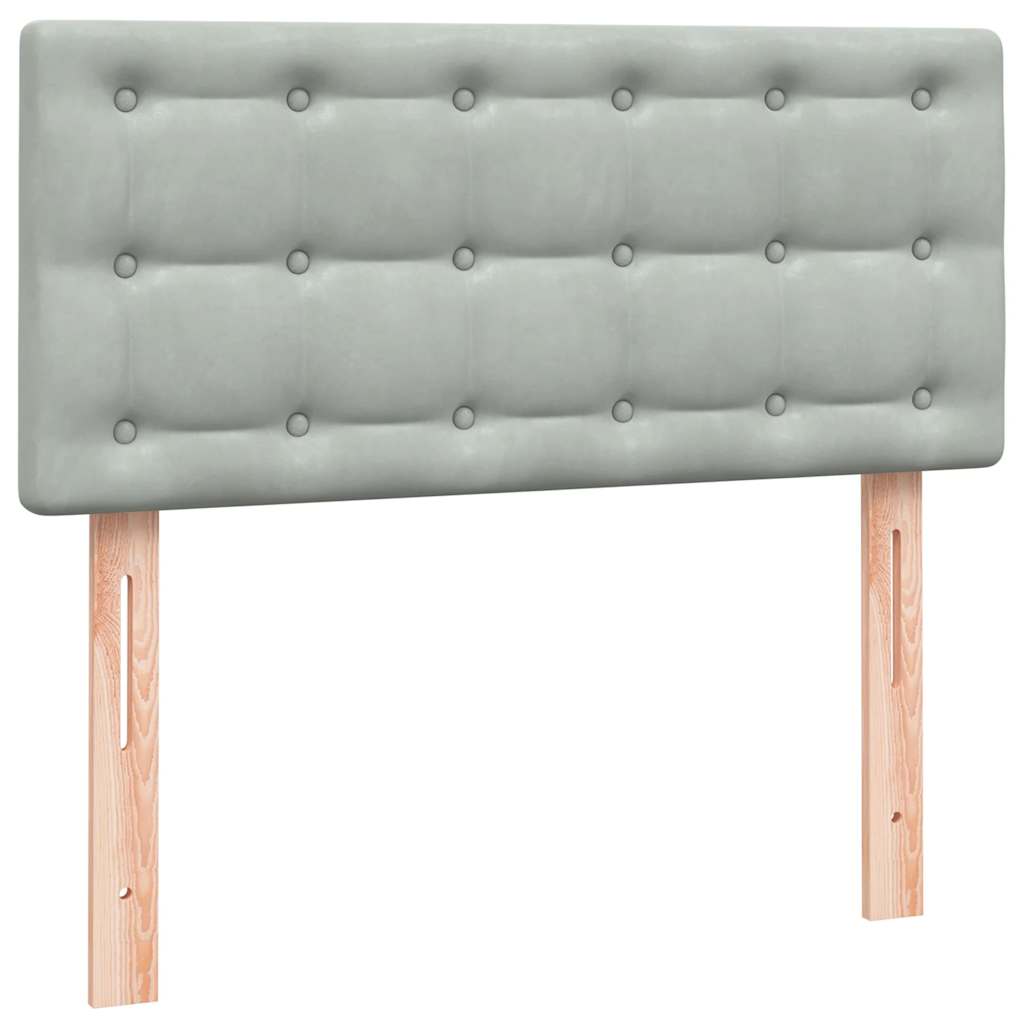 Box Spring krevet s madracem svijetlo sivi 80x210 cm baršun