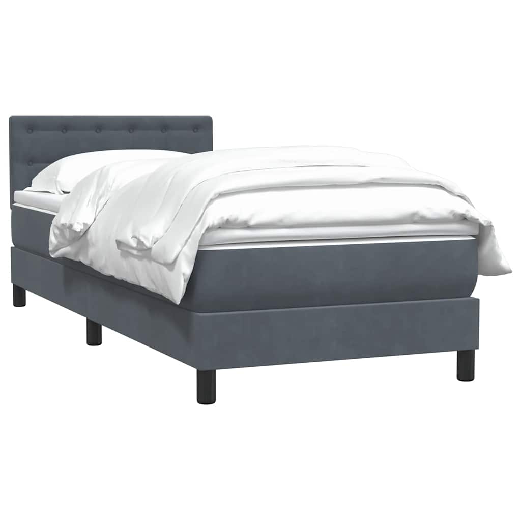 Box Spring krevet s madracem tamno sivi 80x210 cm baršun
