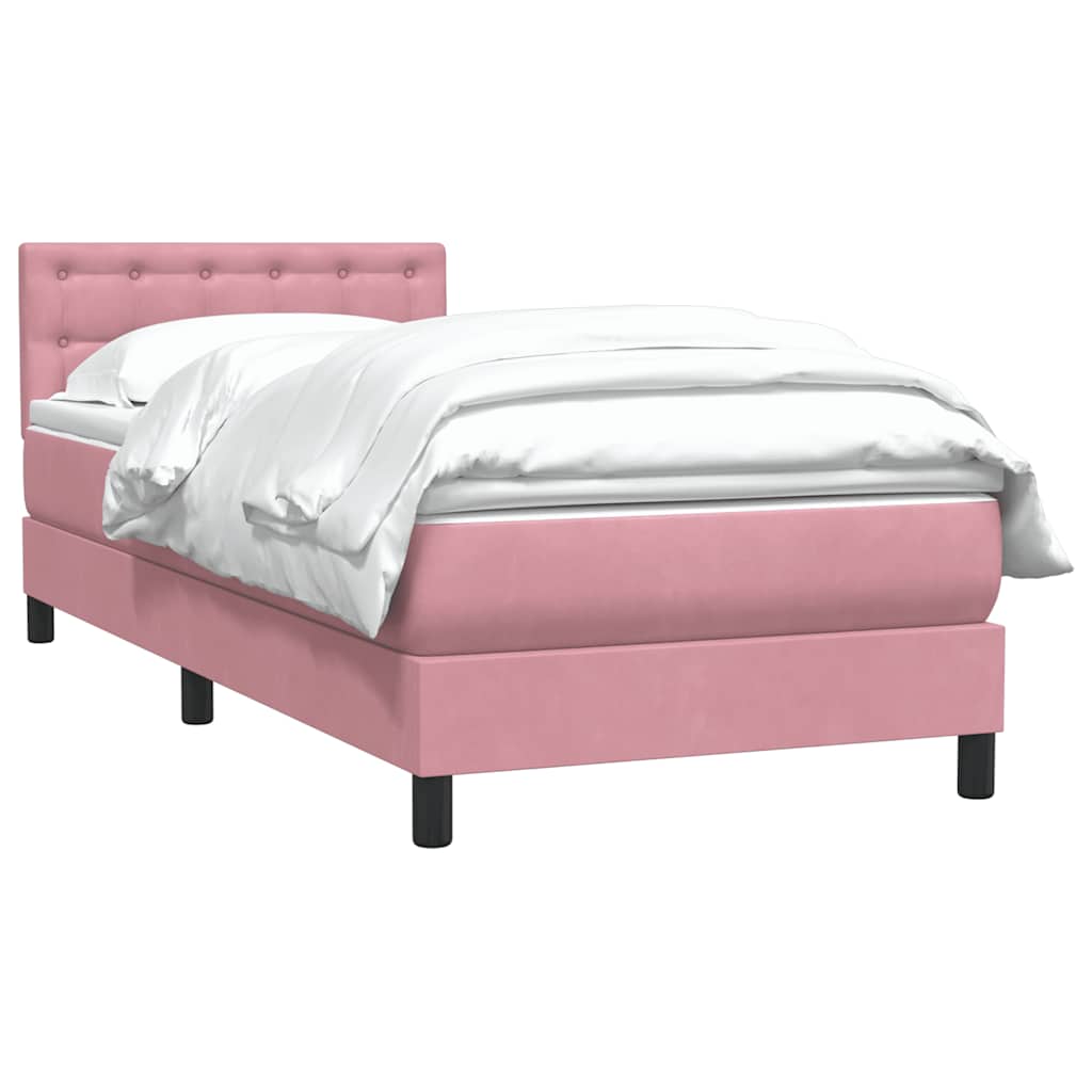 Box Spring krevet s madracem ružičasti 90x210 cm samt