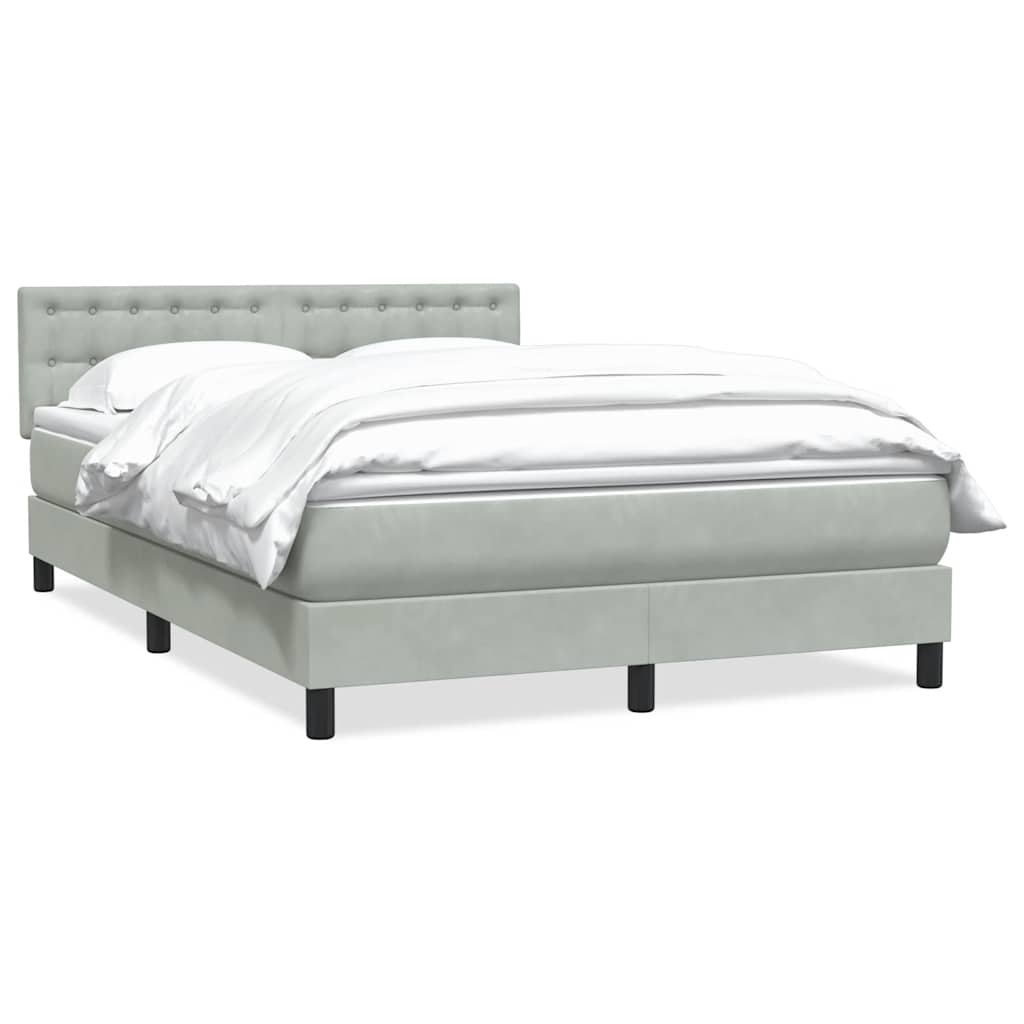 Krevet s oprugama i madracem svjetlosivi 160x210 cm baršunasti