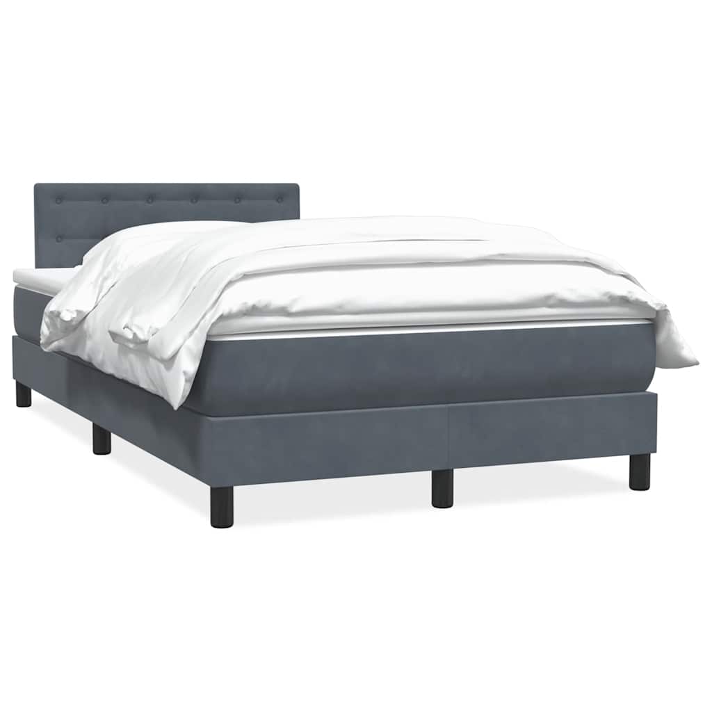 Box Spring krevet s madracem tamno sivi 120x220 cm baršun