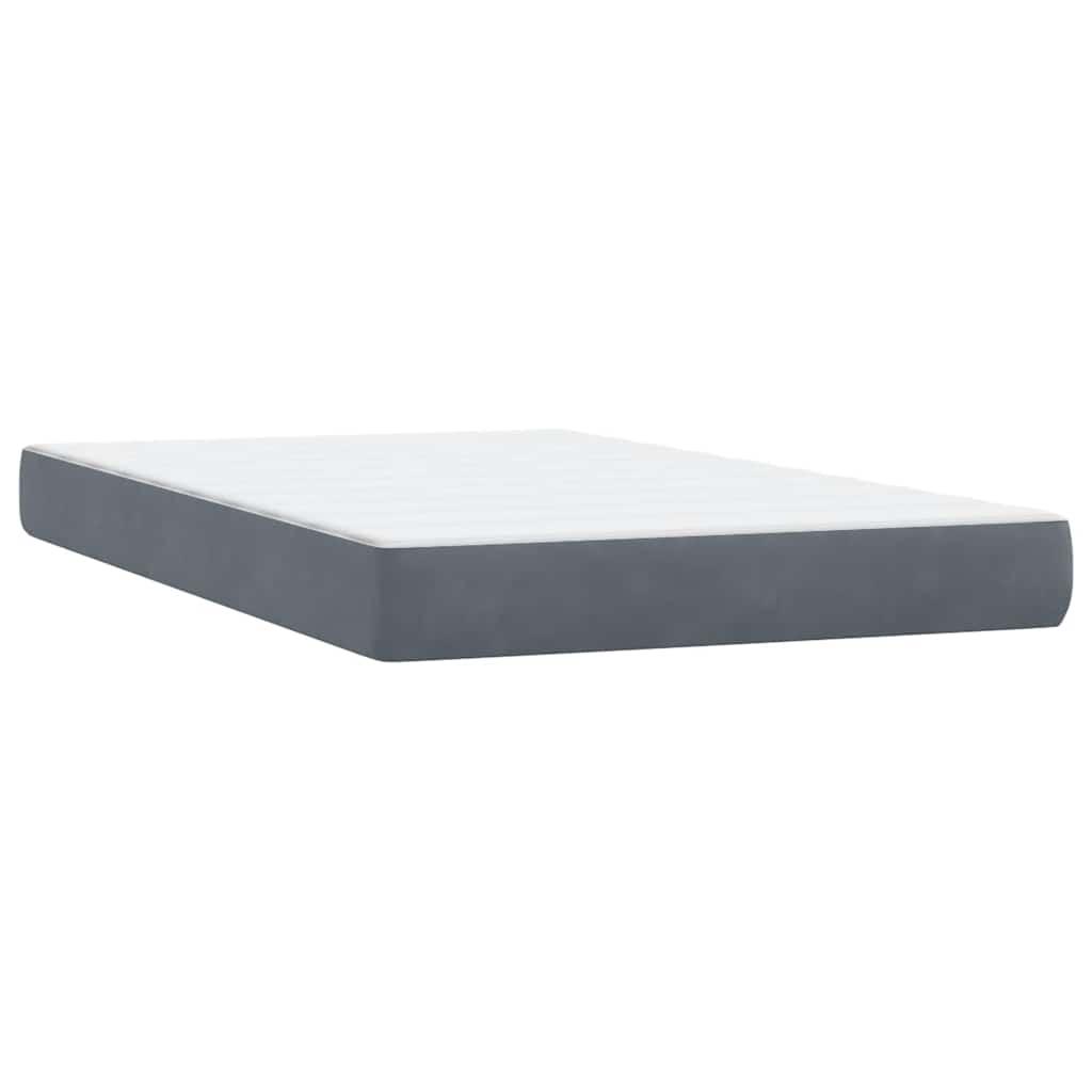 Box Spring krevet s madracem tamno sivi 120x220 cm baršun