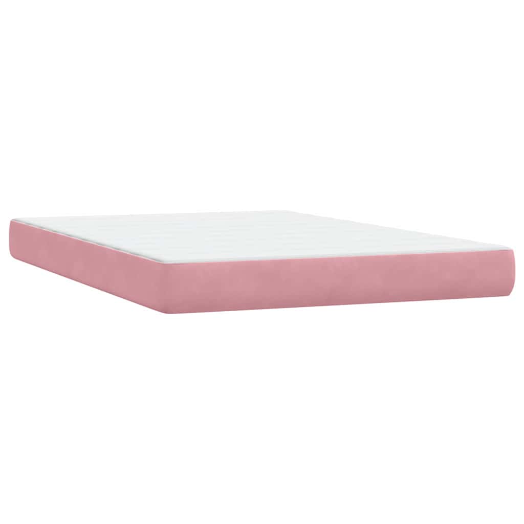 Box Spring krevet s madracem ružičasti 140x220 cm baršun