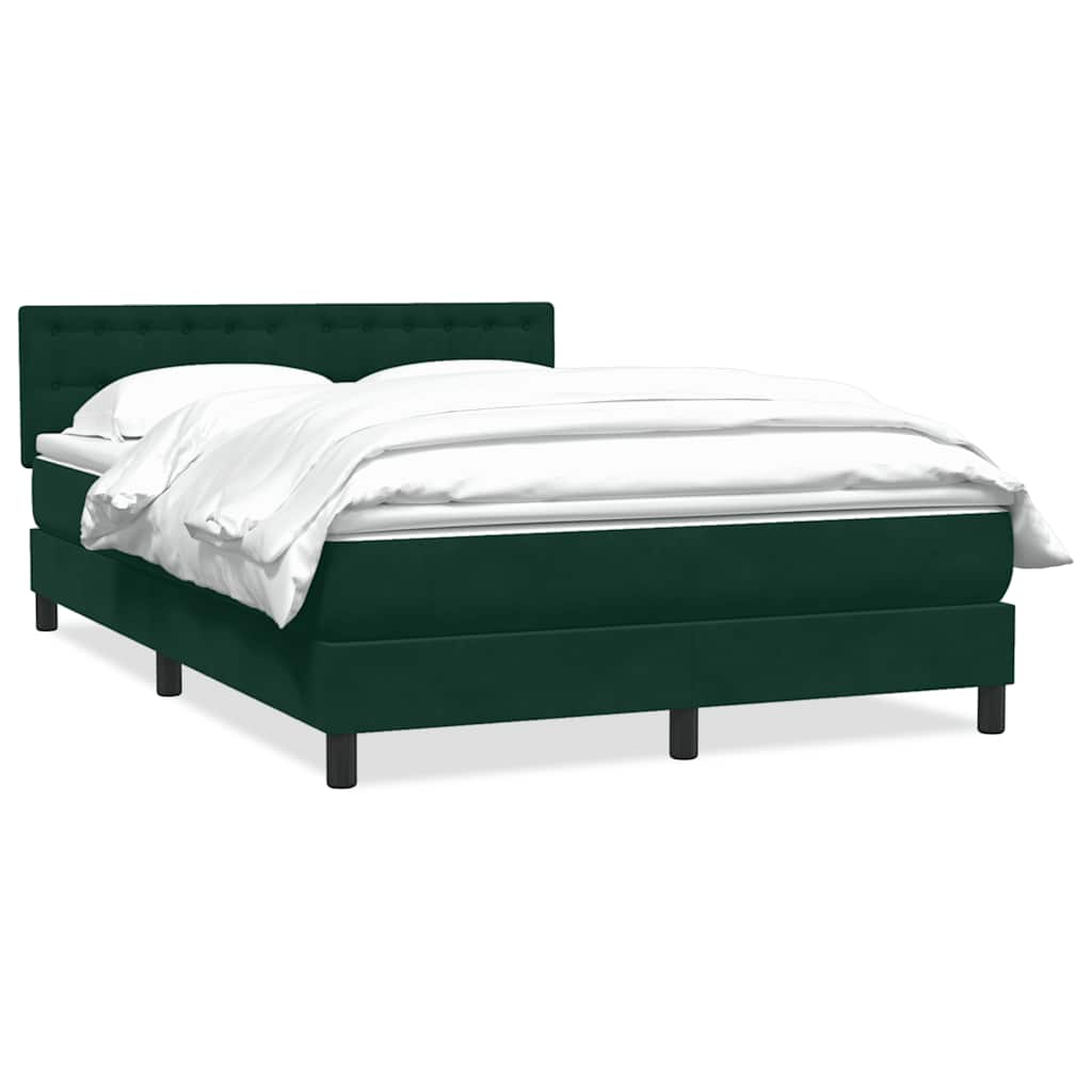 Box Spring krevet s madracem tamno zeleni 160x220 cm baršun