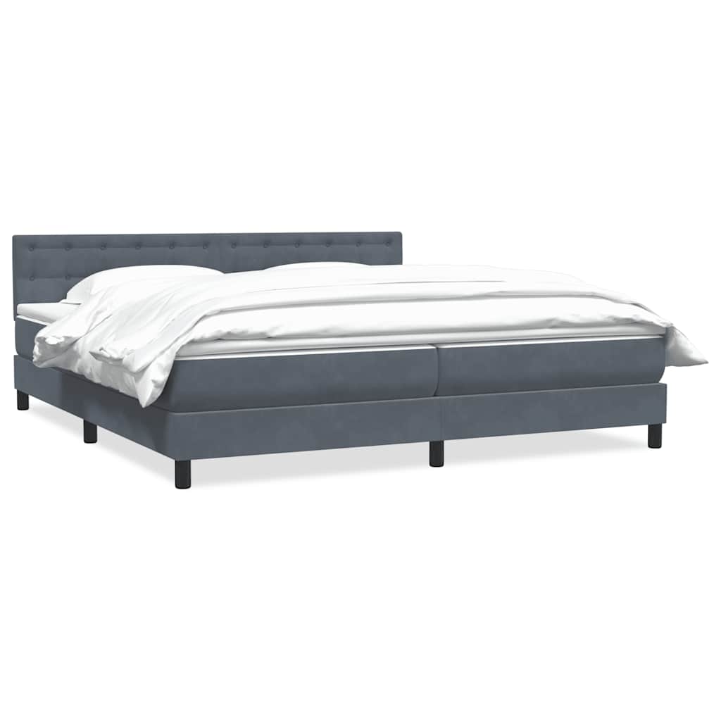 Box spring krevet s madracem tamnosivi 180x220 cm baršunasti