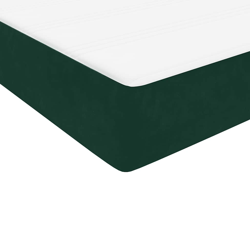 Box Spring krevet s madracem tamno zeleni 180x220 cm baršun