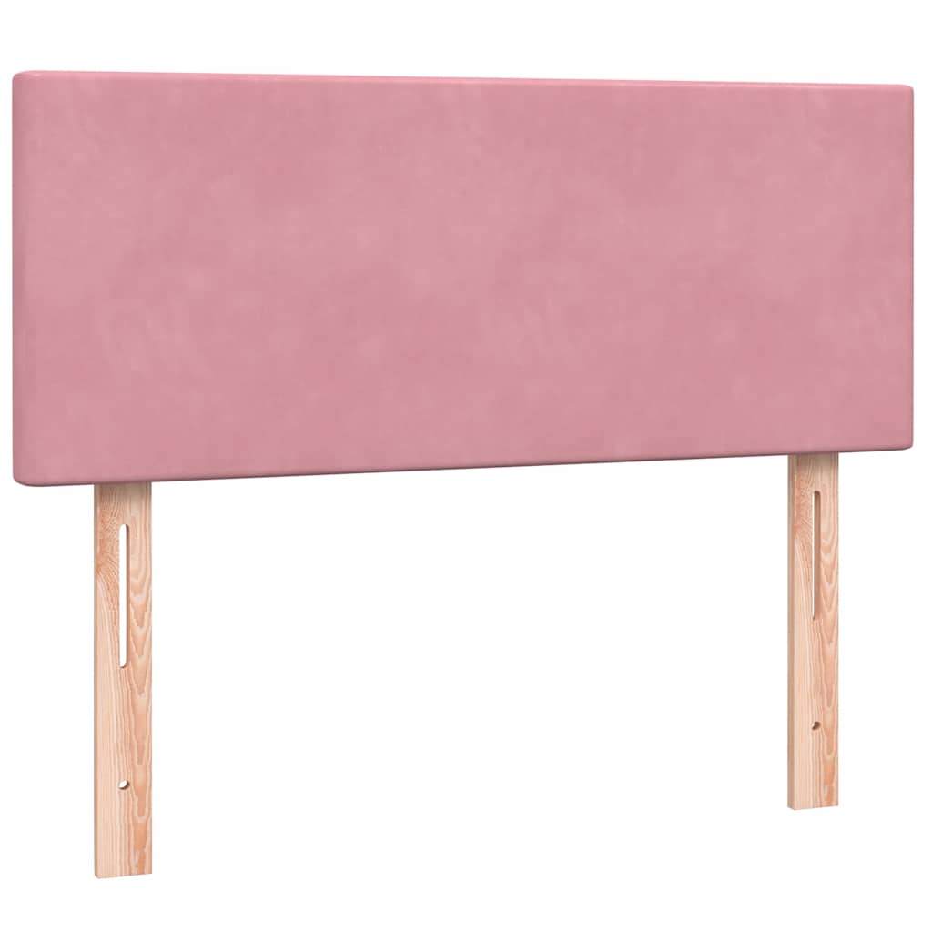 Box Spring krevet s madracem i LED ružičasti 120x220 cm samt