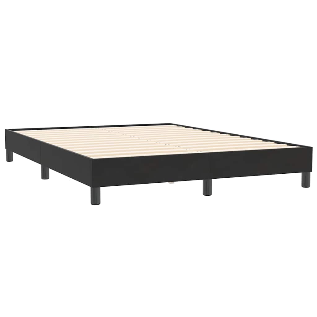 Box Spring krevet s madracem i LED crni 160x210 cm baršunasti