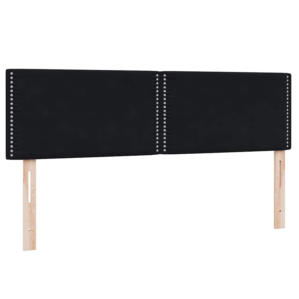 Box Spring krevet s madracem i LED crni 160x210 cm baršunasti