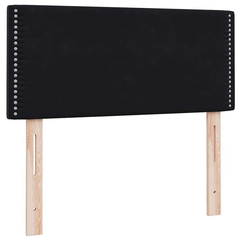 Box Spring krevet s madracem i LED crni 80 x 220 cm baršunasti