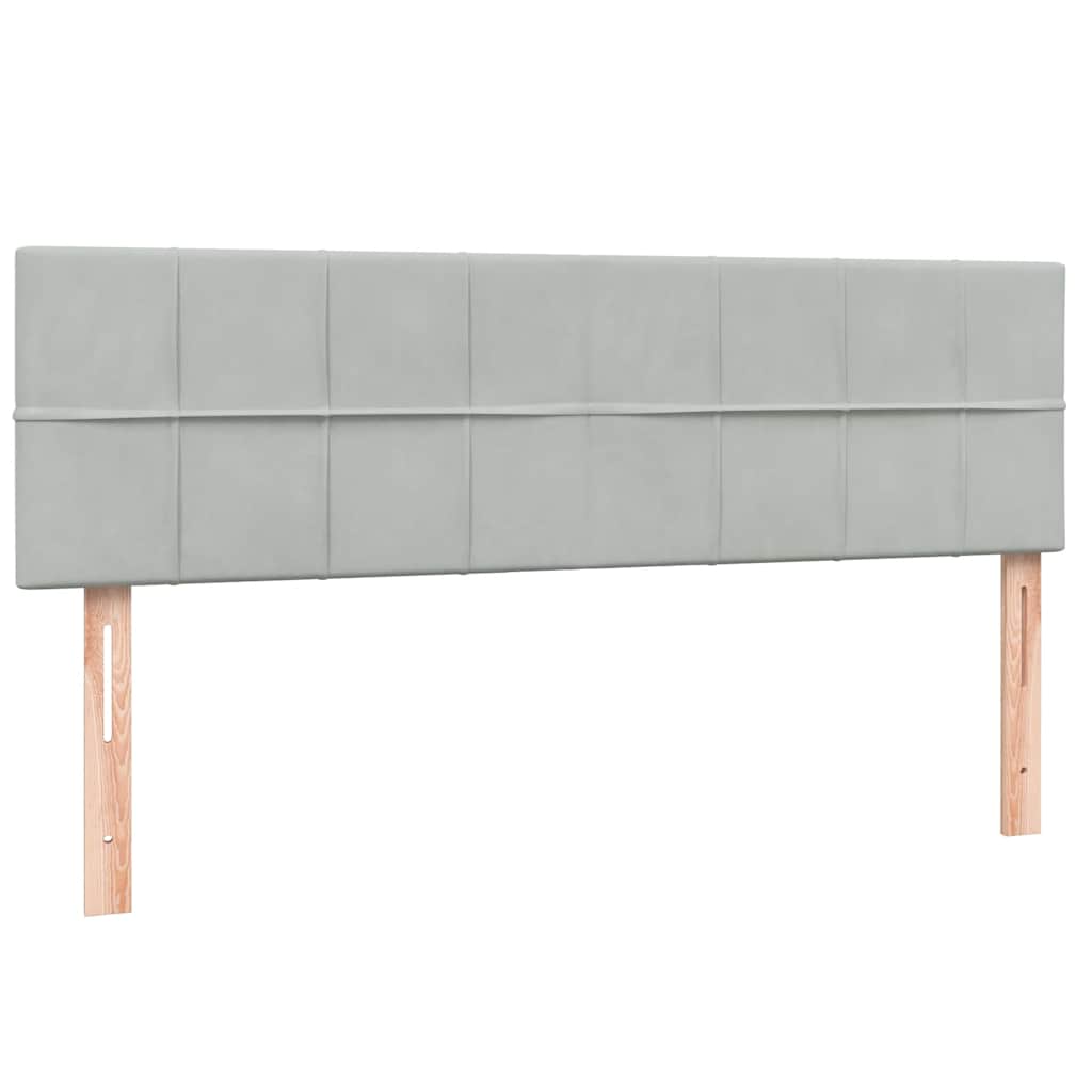 Krevet s oprugama i madracem LED svjetlosivi 160x210 cm baršunasti