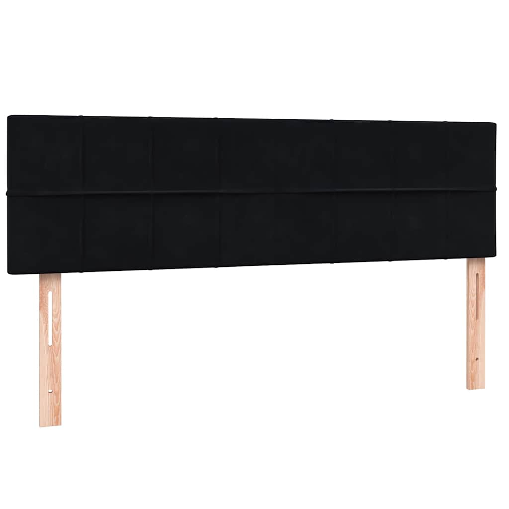 Box Spring krevet s madracem i LED crni 160x210 cm baršunasti