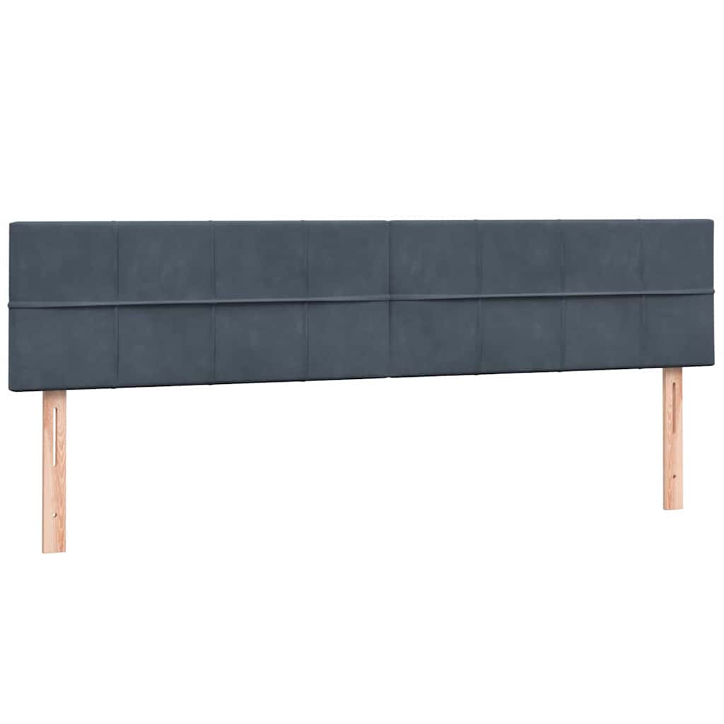 Krevet s oprugama i madracem LED tamnosivi 180x210 cm baršunasti