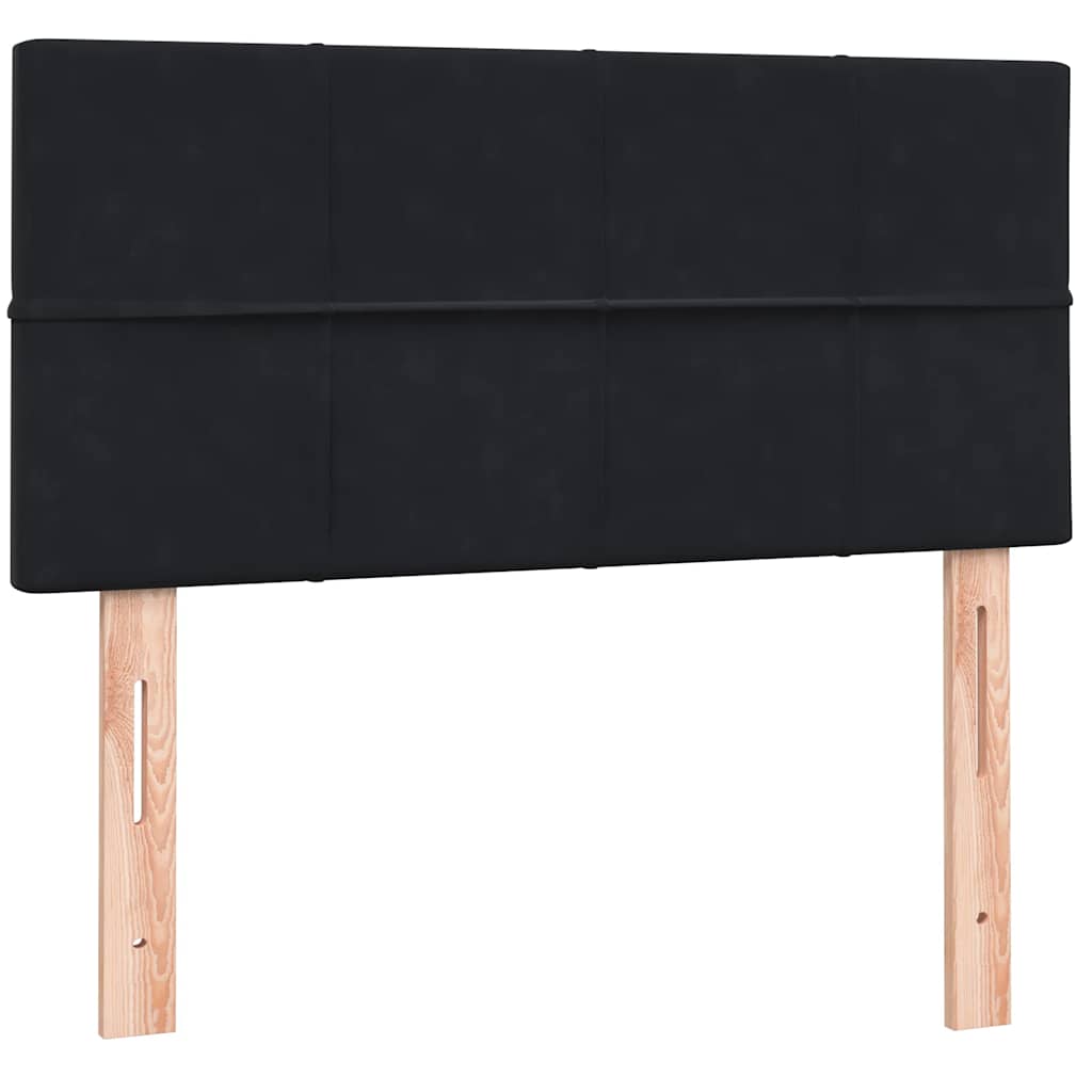 Box Spring krevet s madracem i LED crni 80 x 220 cm baršunasti