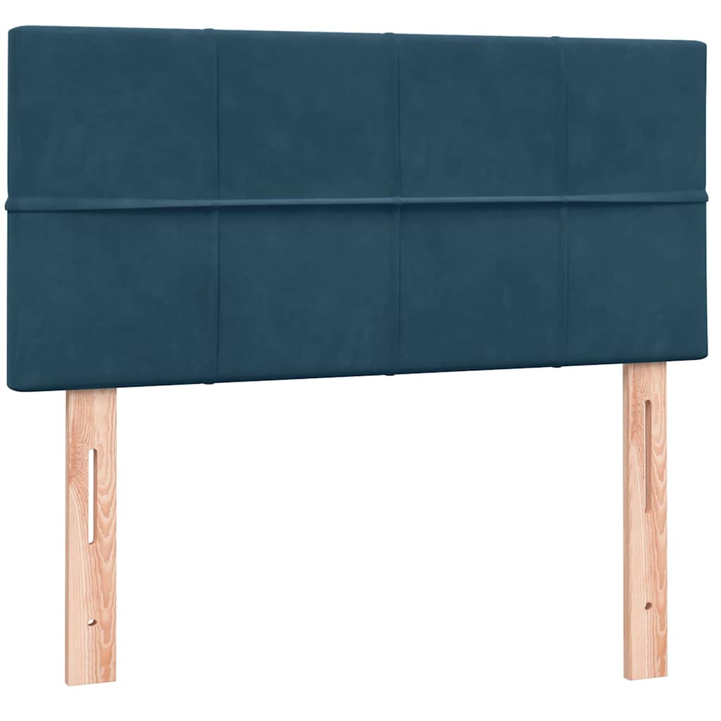 Box Spring krevet s madracem i LED tamnoplavi 80x220 cm baršunasti