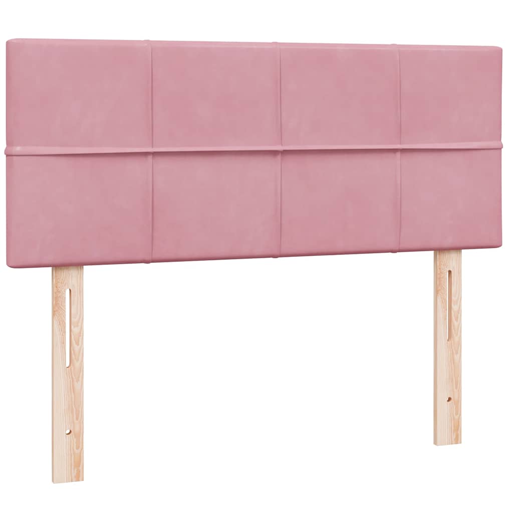 Box Spring krevet s madracem i LED ružičasti 120x220 cm samt
