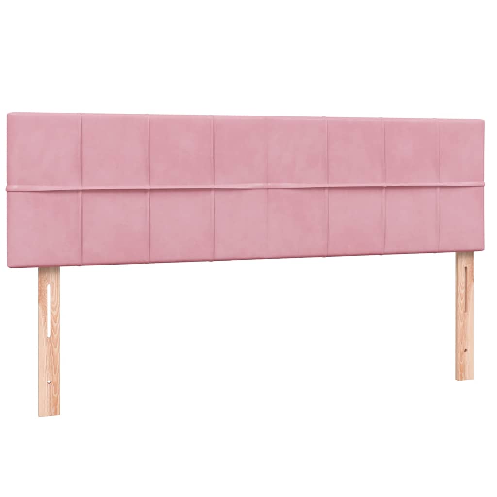 Box Spring krevet s madracem i LED ružičasti 140x220 cm baršun
