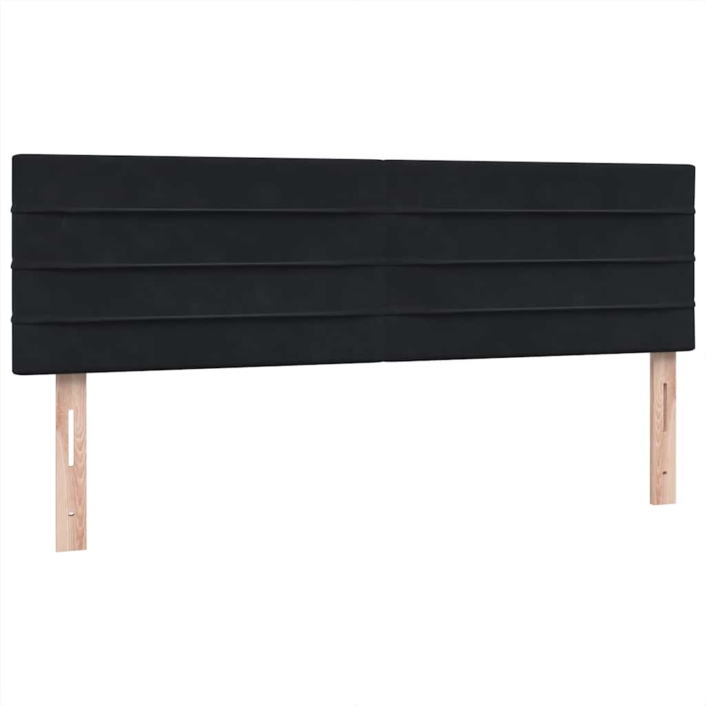 Box Spring krevet s madracem i LED crni 160x210 cm baršunasti