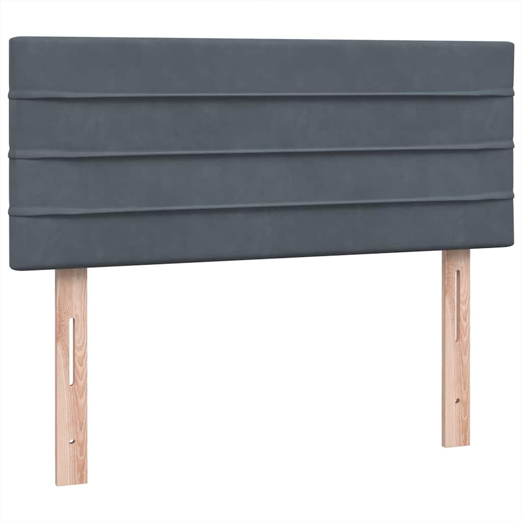 Box Spring krevet s madracem i LED tamno sivi 120x220 cm baršun