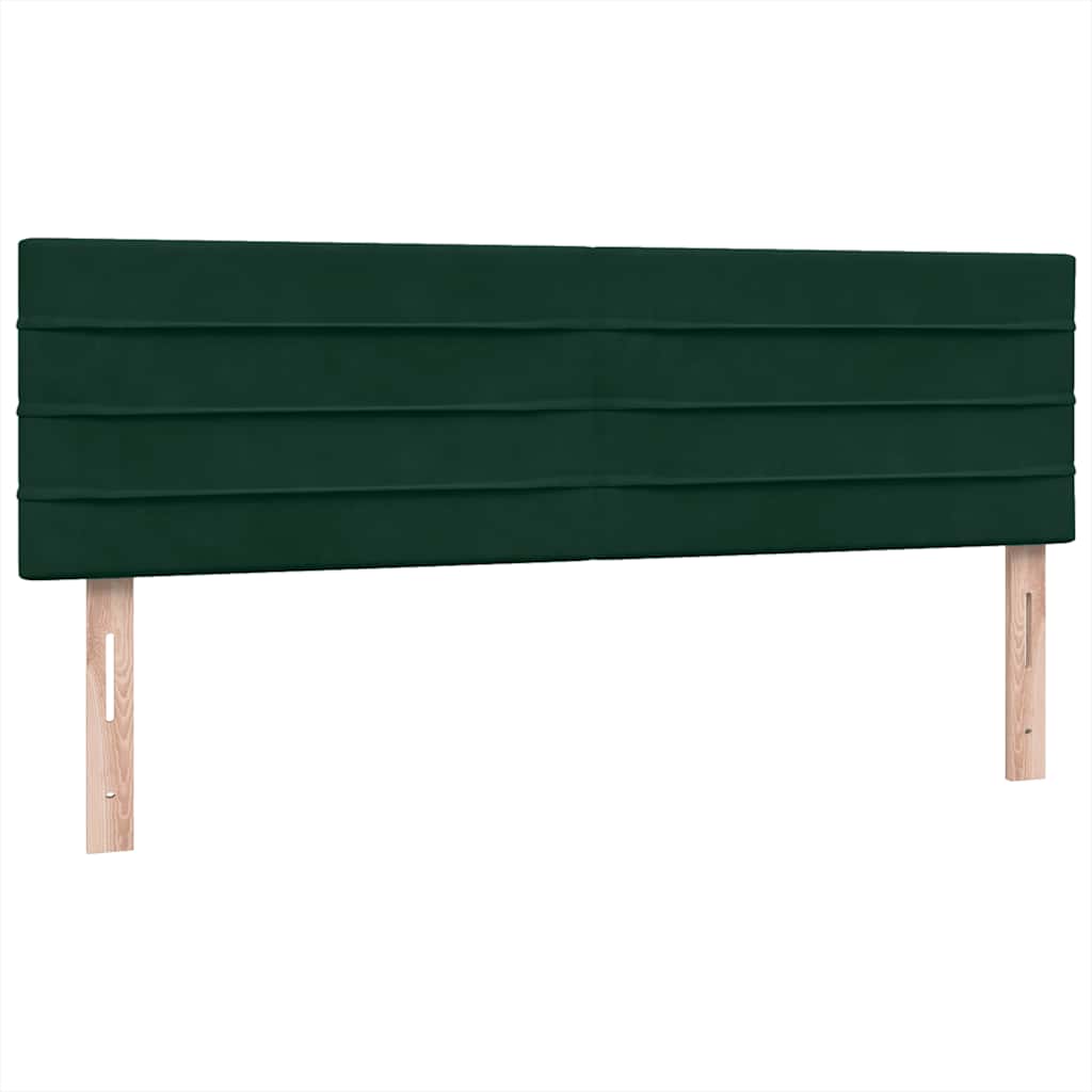 Box Spring krevet s madracem i LED tamno zeleni 160x220 cm baršun