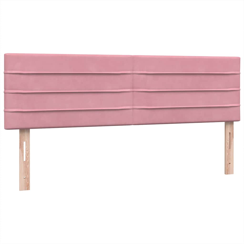 Box Spring krevet s madracem i LED ružičasti 160x220 cm baršun