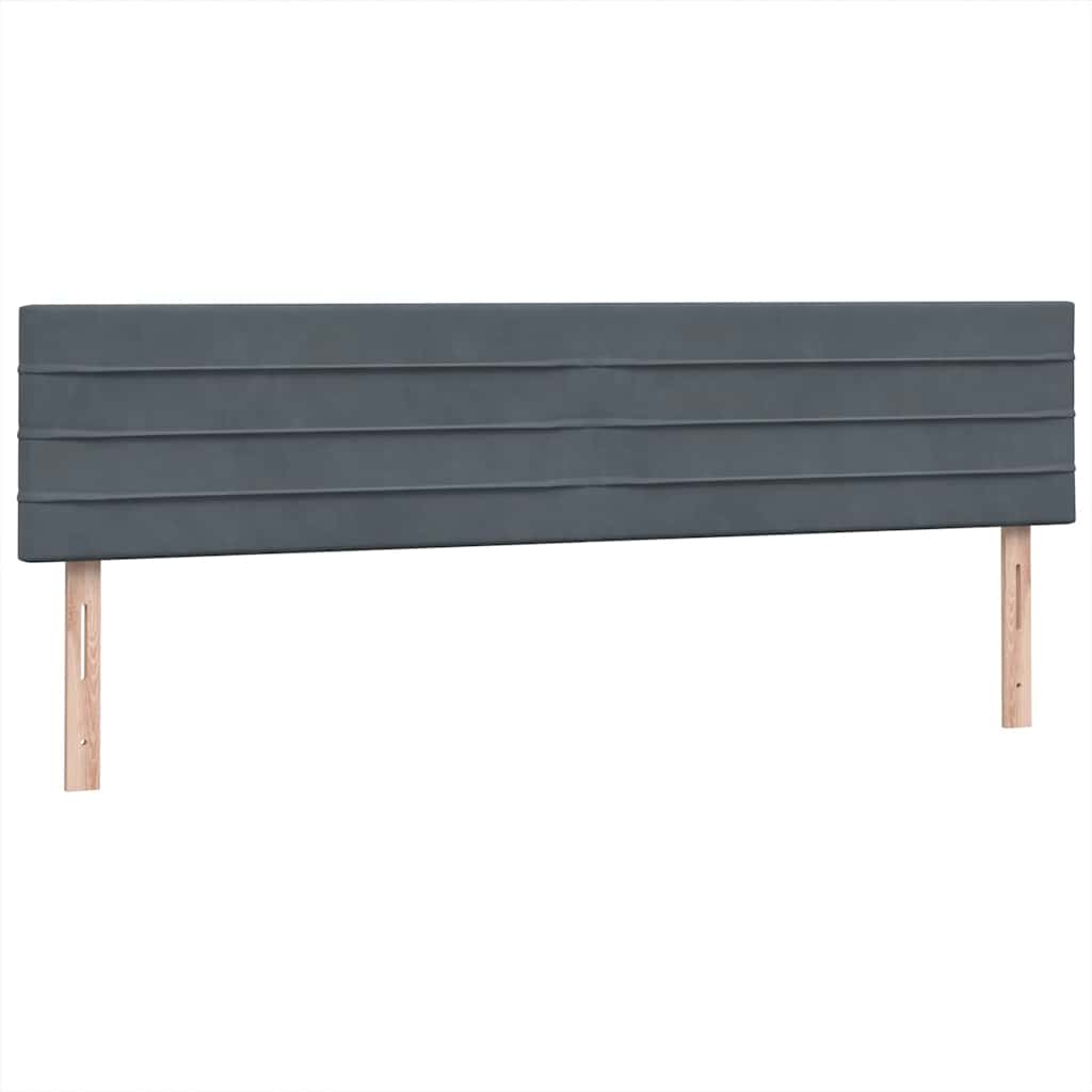 Box Spring krevet s madracem i LED tamnosivi 180x220 cm baršunasti