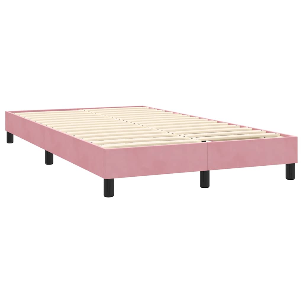 Krevet s oprugama i madracem LED ružičasti 140x210 cm baršunasti