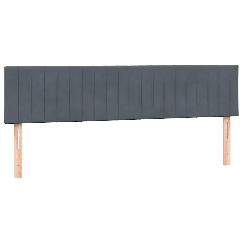 Krevet s oprugama i madracem LED tamnosivi 180x210 cm baršunasti