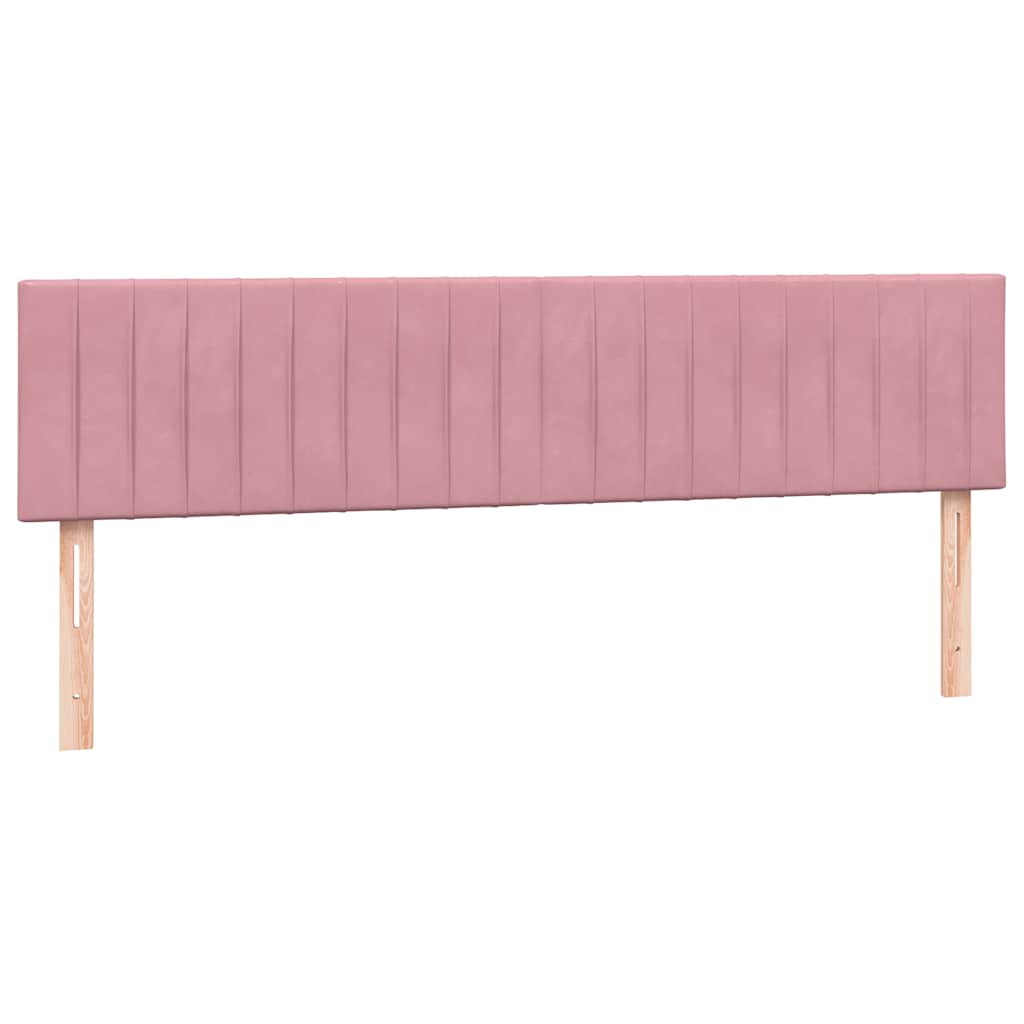 Krevet s oprugama i madracem LED ružičasti 180x210 cm baršunasti