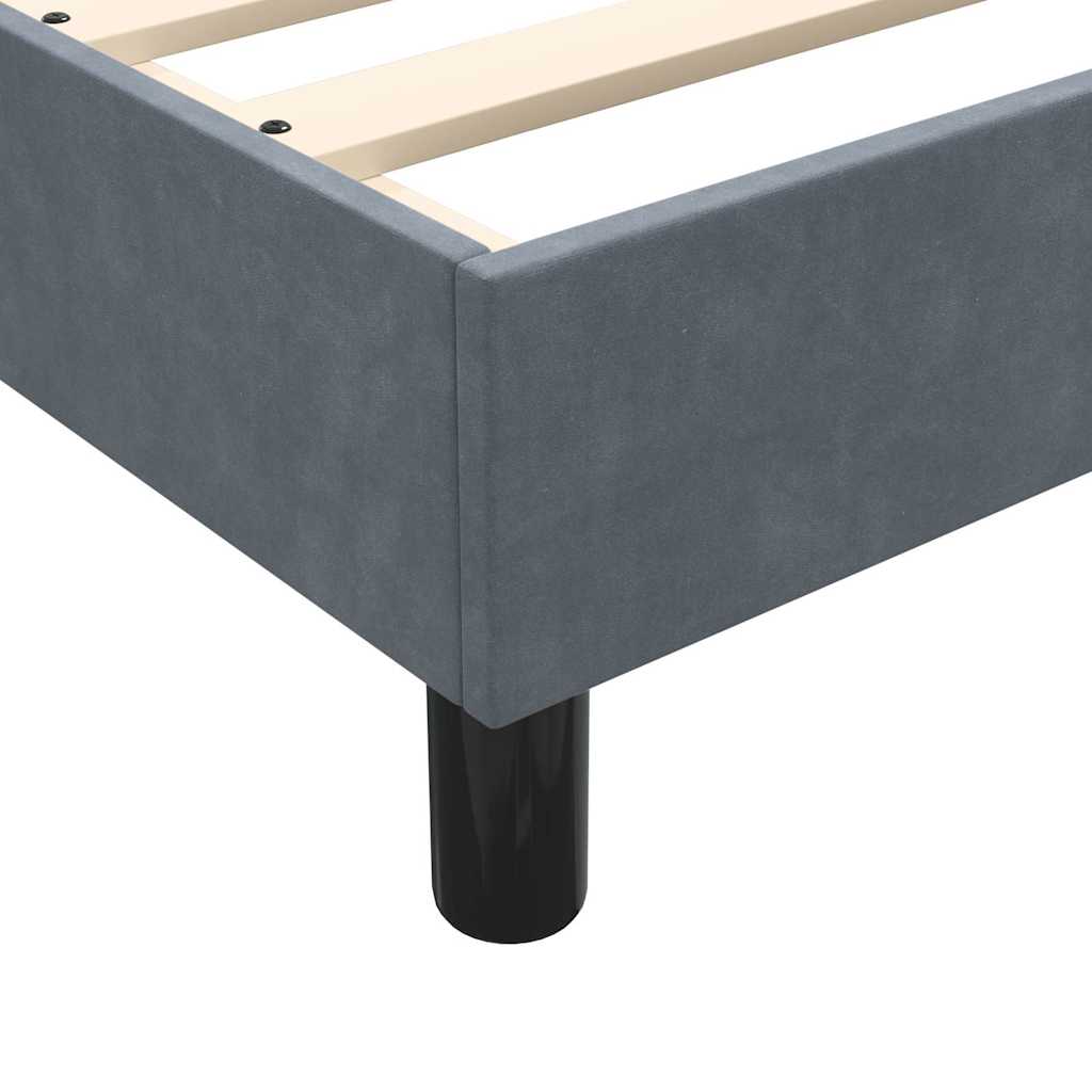 Box Spring krevet s madracem i LED tamnosivi 80 x 220 cm baršunasti
