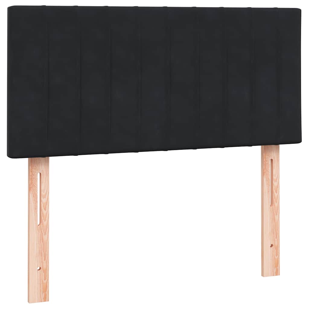 Box Spring krevet s madracem i LED crni 80 x 220 cm baršunasti