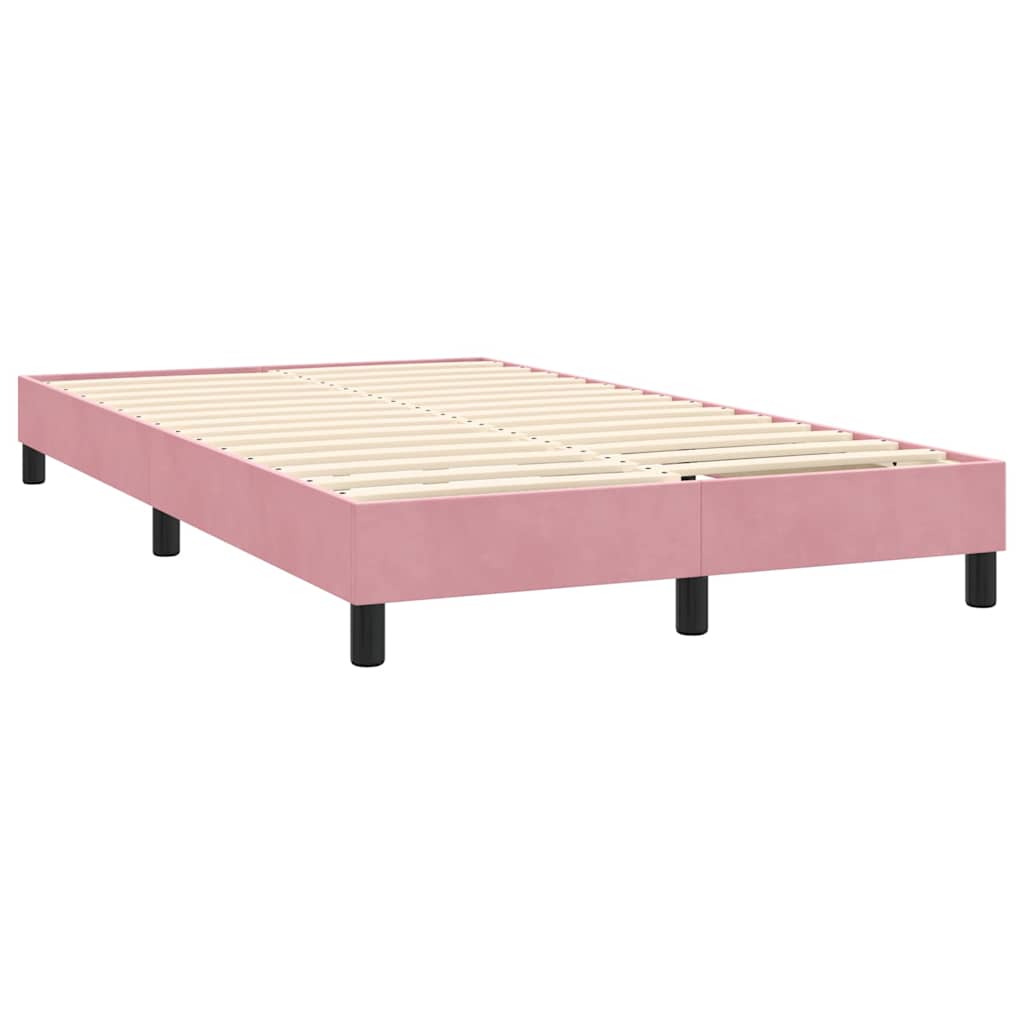 Box Spring krevet s madracem i LED ružičasti 120x220 cm samt