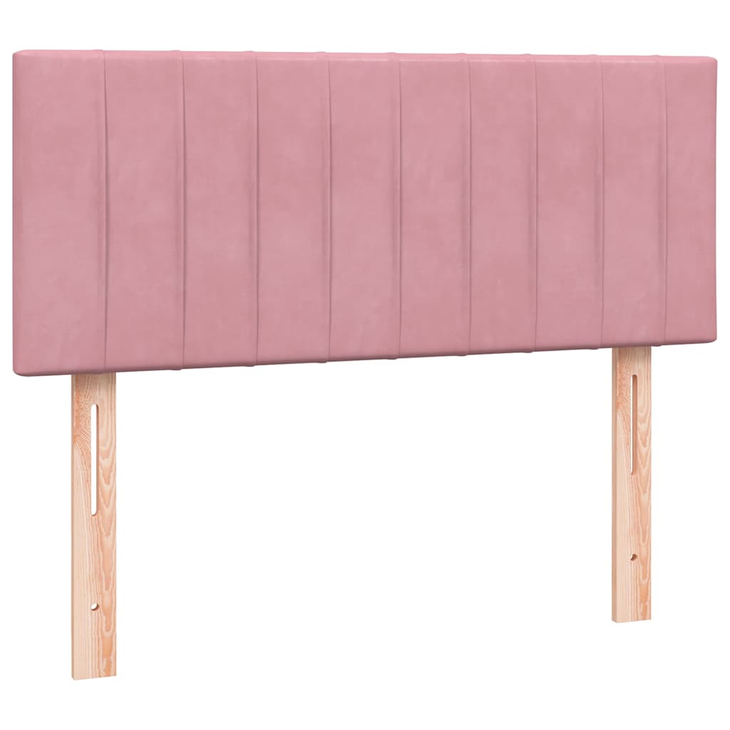Box Spring krevet s madracem i LED ružičasti 120x220 cm samt