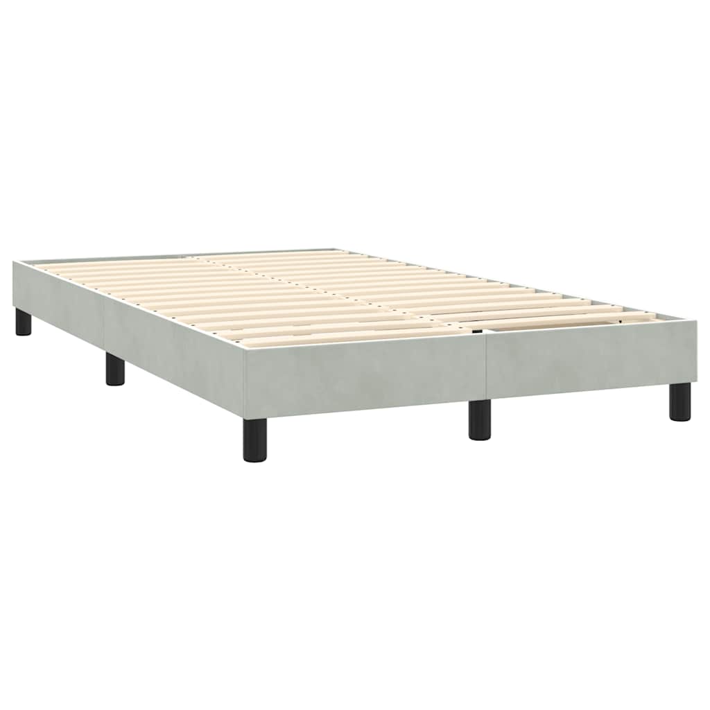 Krevet s oprugama i madracem LED svjetlosivi 160x220 cm baršunasti