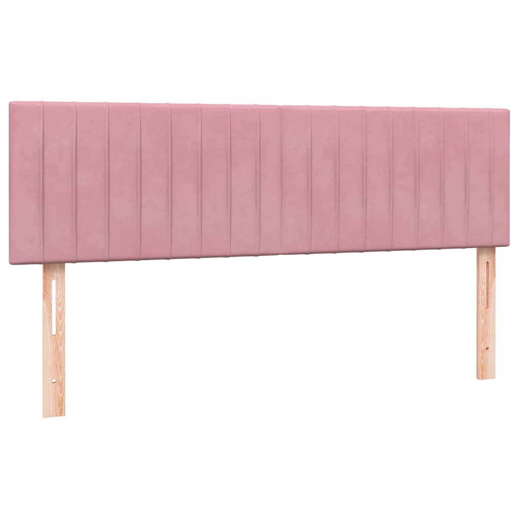 Box Spring krevet s madracem i LED ružičasti 160x220 cm baršun
